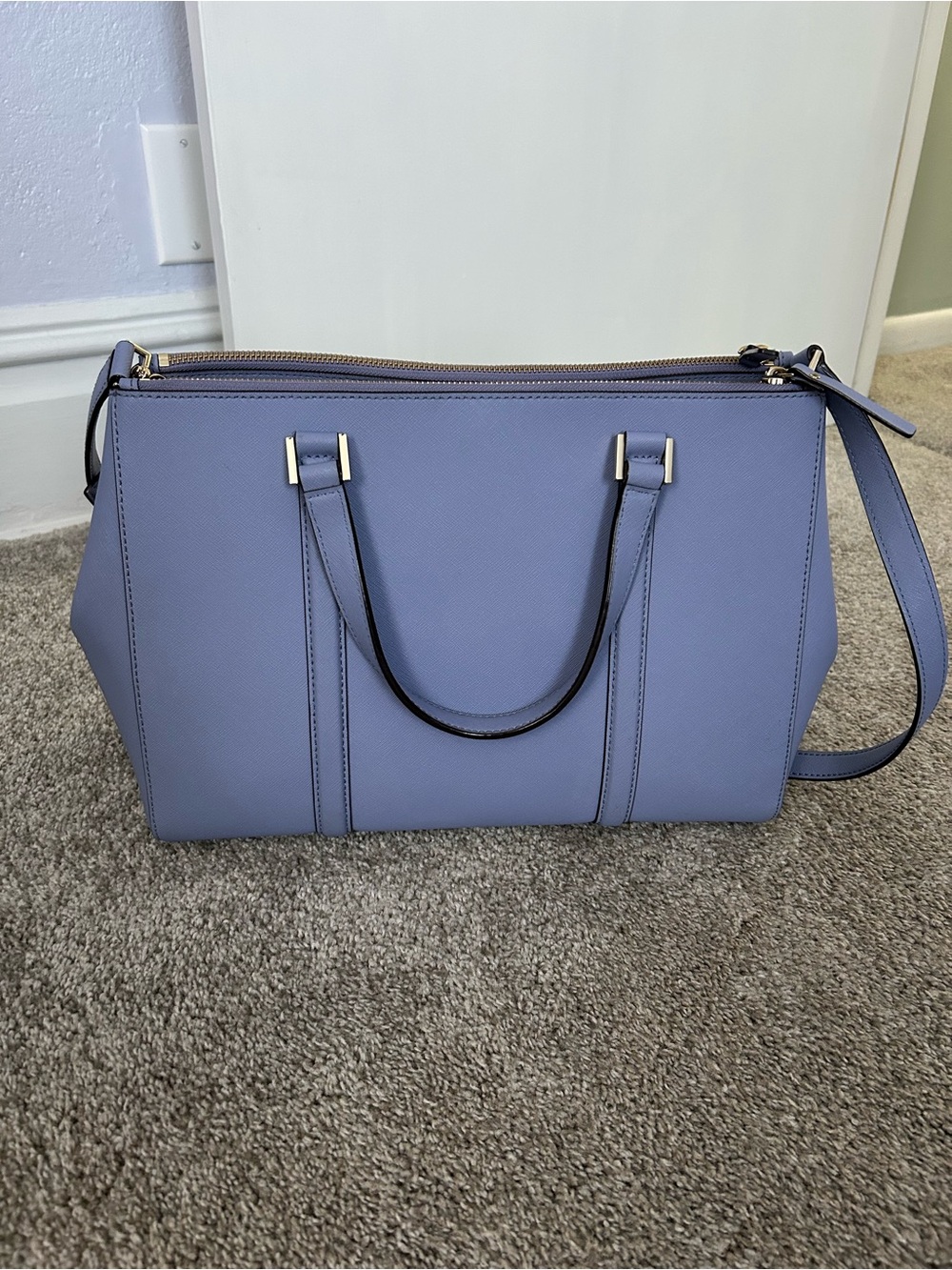 kate spade Periwinkle Leather Satchel Tote - Lavender Blue - Picture 6 of 16